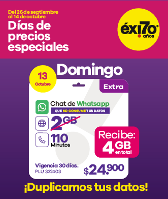Duplicamos los datos de tu paquete EXTRA de 24.900