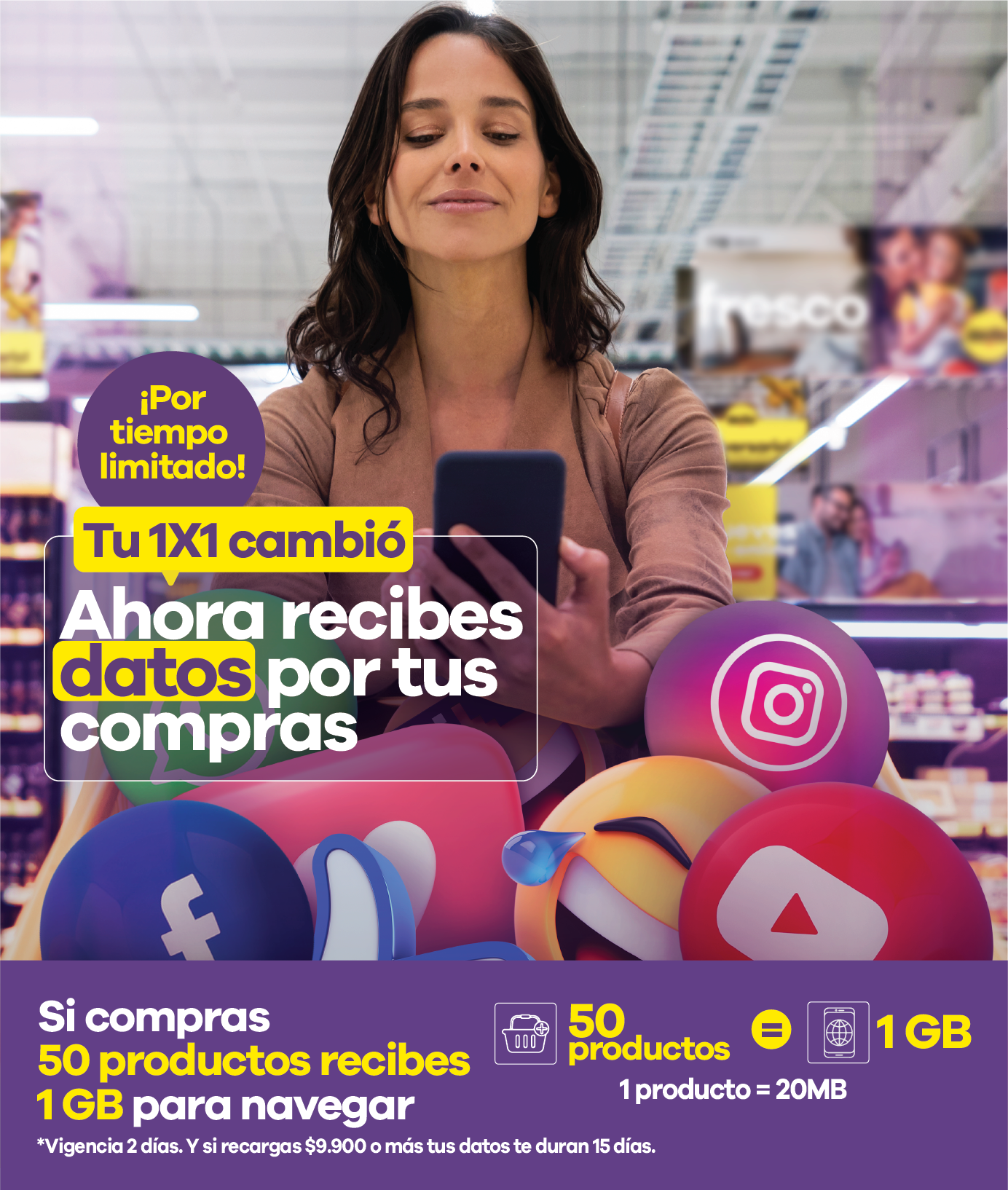 1X1 Barranquilla: 50 productos = 1 GB