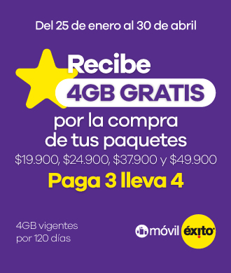 recibe 4g gratis por la compra de tus paquetes 25-30