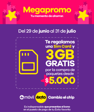 Te ragalamos una sim card y 3gb gratis por la compra de paquetes desde 5.000