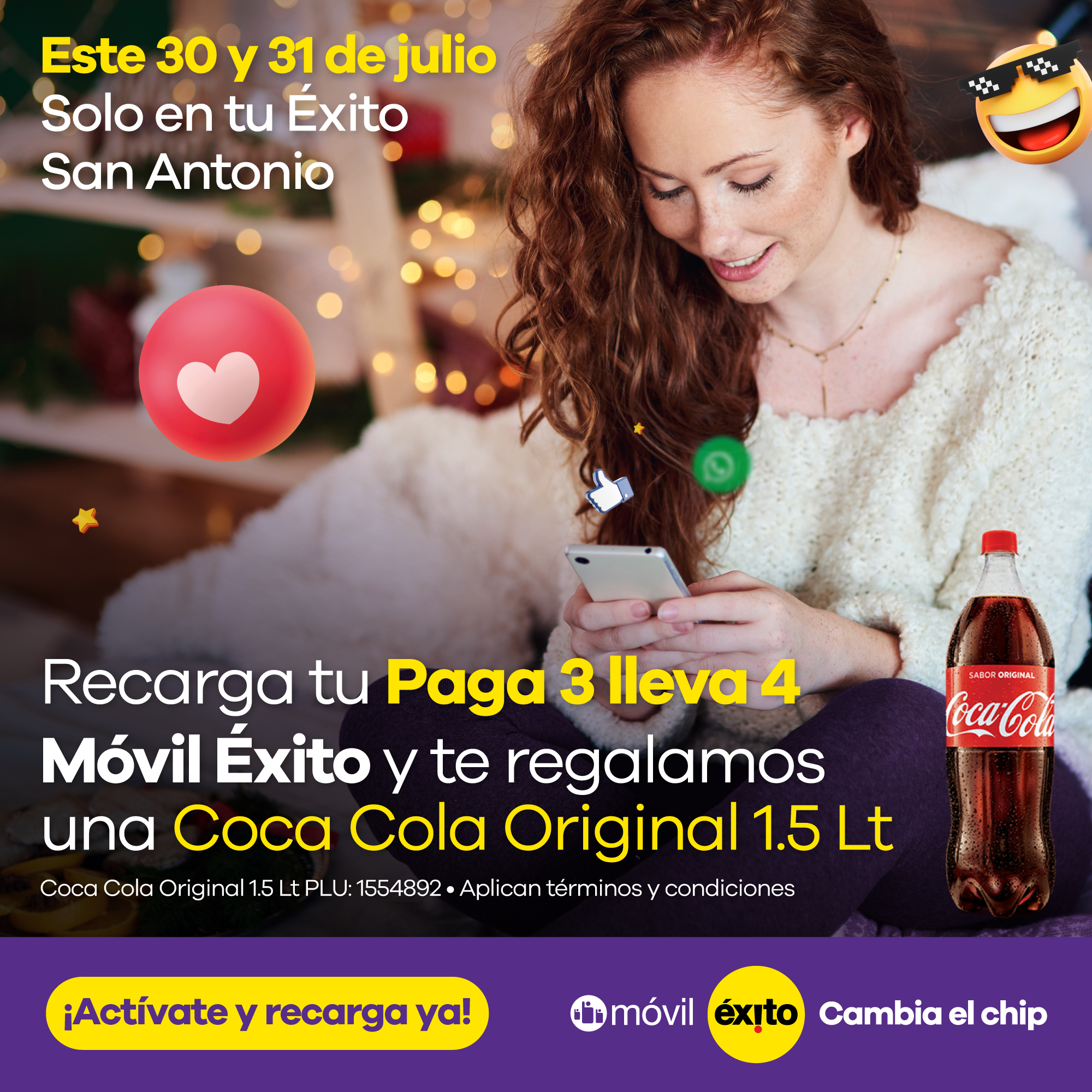 Paga 3 lleva 4 mas una coca cola