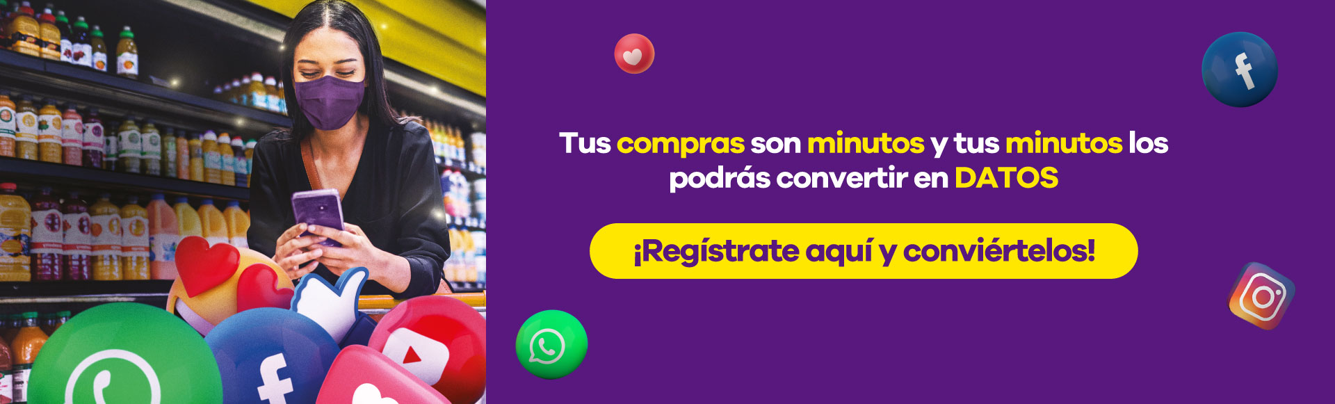 Tus compras son minutos y tus minutos los podrás convertir a datos