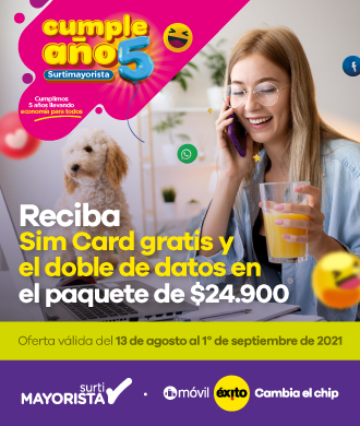 Recibe SimCard Móvil Éxito gratis por ser un aliado Surtimayorista