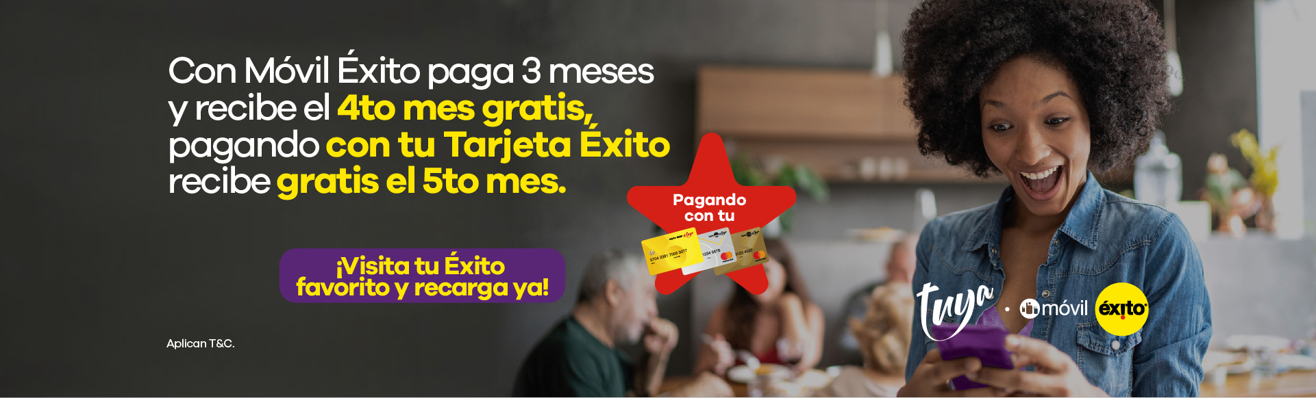 Con móvil éxito paga tres meses y recibe el cuarto gratis