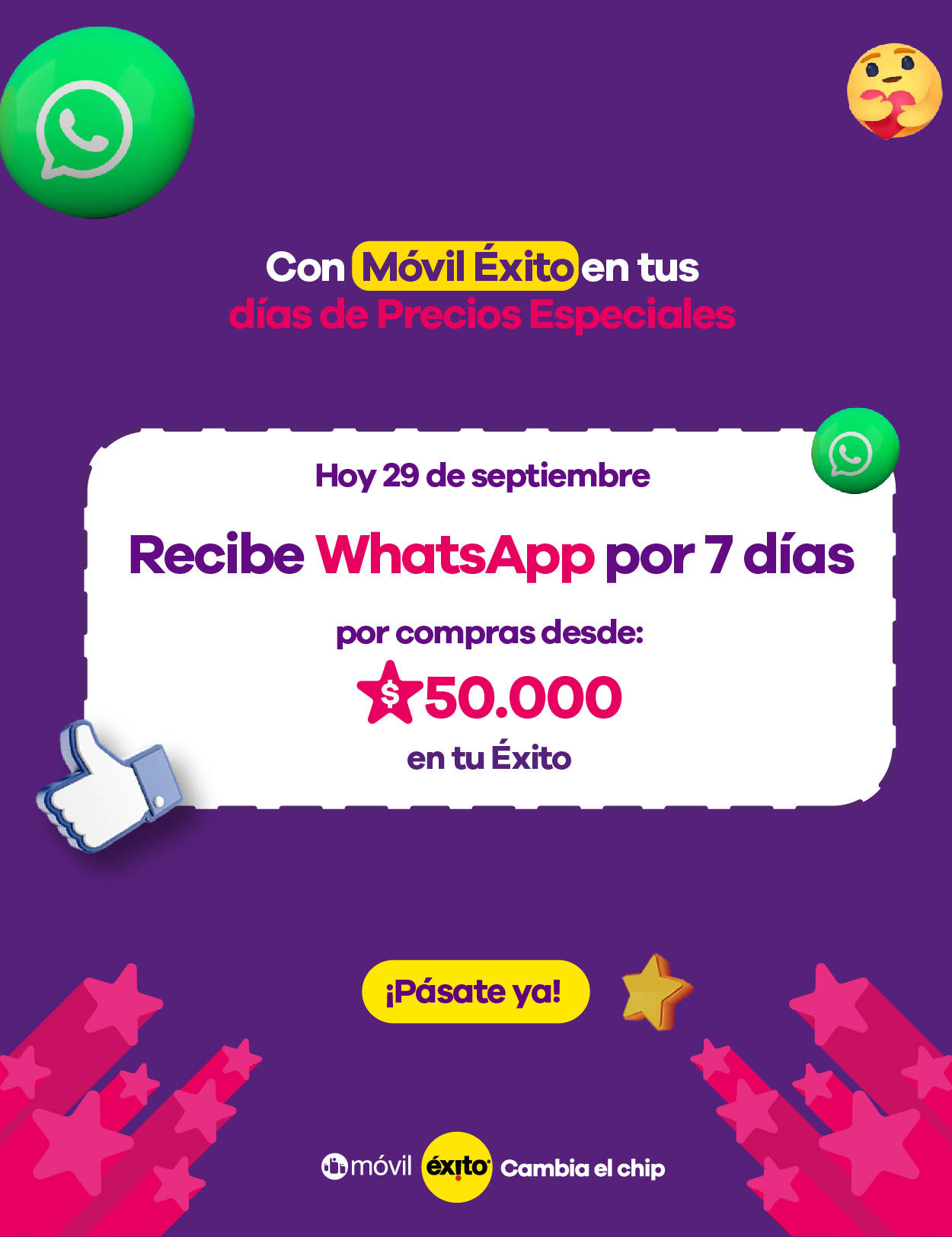 Recibe whatsapp por 7 dias