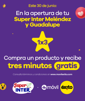 en la apertura de tu superinter sembrados compra un producto y recibe tres minutos gratis