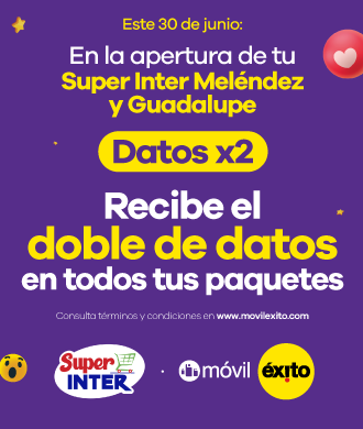 en la apertura de tu super inter sembrados recibe el doble de datos