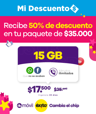 mi descuento recibe 50% de descuento en tu paquete de 35000