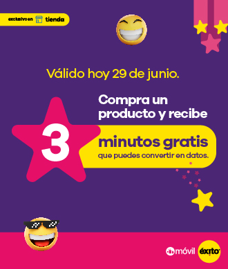 compra un producto y recibe 3 minutos gratis