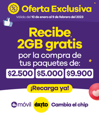 Legal Paquete GB gratis por la compra de tus paquetes de $2.500, $5.000 y $9.900