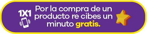 Por la compra de un producto re cibes un minuto gratis.