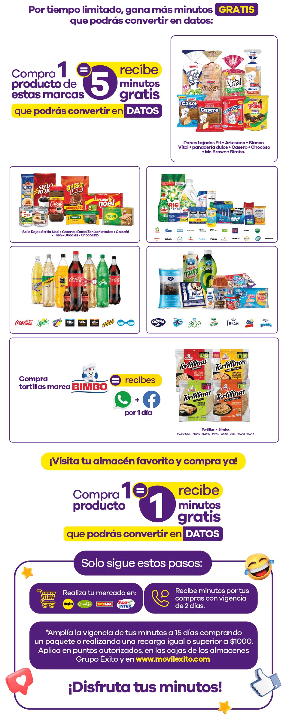 minutos por tus compras